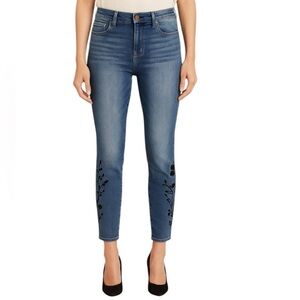 Driftwood - Jackie Floral Embroidered Skinny Jeans Medium Wash Sz 28